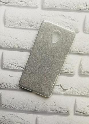 Пластиковий блискучий чохол meizu m5 :: срібний