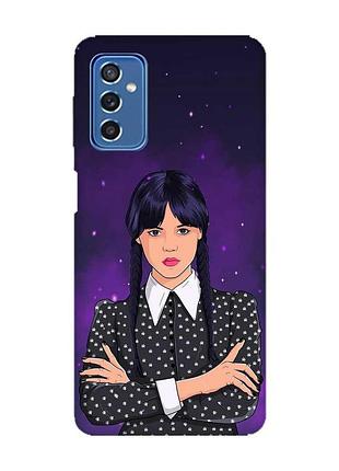 Чехол на samsung galaxy m52 девушка с косичками. уэнсдей (принт 208)