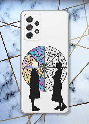 Прозрачный чехол на samsung galaxy a72/a725 силуэты. уэнсдей (принт 210)