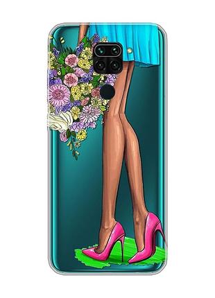 Прозрачный чехол на xiaomi redmi note 9 :: цветочное настроение (принт 226)