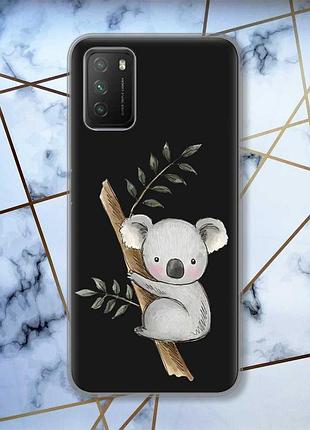 Прозрачный чехол на xiaomi poco m3  :: коала (принт 132)