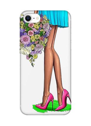 Прозрачный чехол на iphone se 2020 :: цветочное настроение (принт 226)