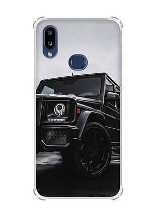 Чехол с утолщенными углами на samsung galaxy a10s/a107 авто чёрное (принт: 234)