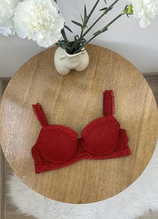 Червоний мереживний ліф, бюстгальтер intimissimi
