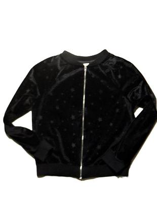 Велюровый бомбер, кофта в звездочку на 10роков рост 140