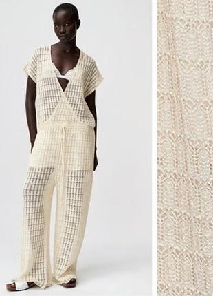 Zara лимитированная коллекция ажурный трикотажный комбинезон, новый