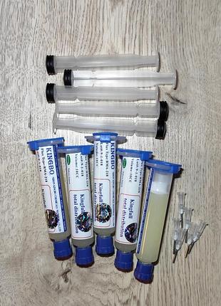 Флюс kingbo rma-218 для пайки 10 мл + голка + поршень
