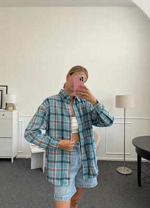 Сорочка оверсайз жіноча трендова картата сорочка в яскравих кольорах 😍