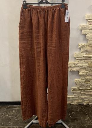 Штани льон🇮🇹 56-58 (единий)