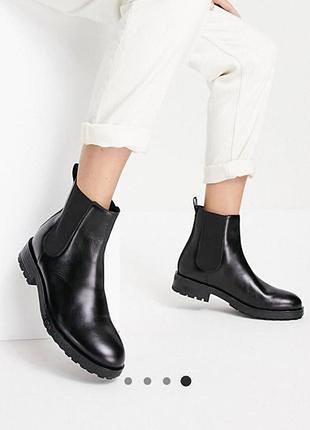 🤩1+1=3 шикарные новые кожаные женские ботинки челси new look wide fit, размер 40