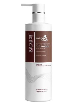 Зволожувальний шампунь для волосся karseell мaca power мaca collagen moisture Honey