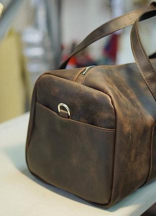 Дорожная сумка duffle из винтажной кожи crazy horse4 фото