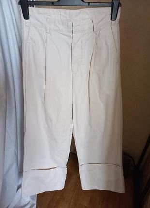 Zara summer wardrobe'24 стильные брюки с широкими штанинами 48 размер