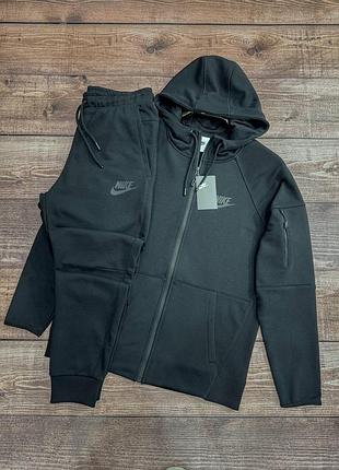 Чоловічий чорний спортивний костюм в стилі tech fleece nike