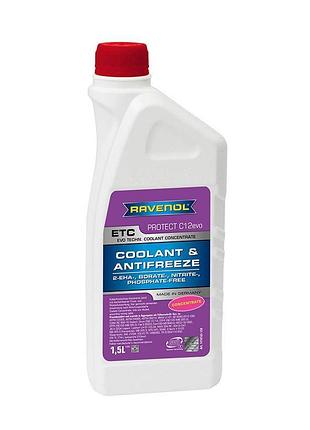 Антифриз ravenol червоний 1,5л концентрат c12  etc evo (1:1 -37°c) vag tl 774-l