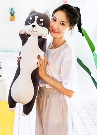 Мягкая игрушка обнимашка хаски 70см