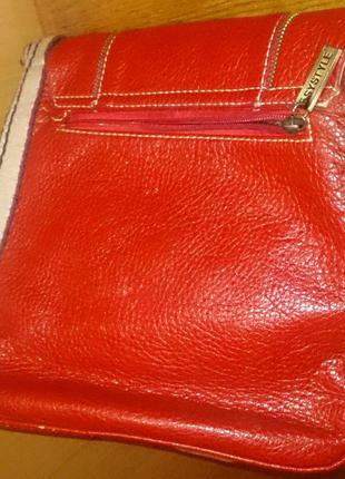 Стильна червона сумка поштальон еко шкіра systyle4 фото