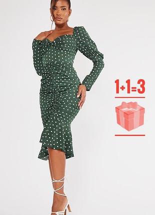 🥰 нова! міді сукня в горошок plt