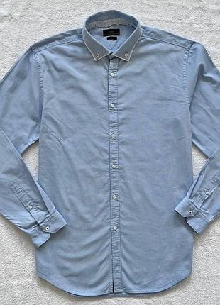 Рубашка zara синяя мужская оригинал купить украина