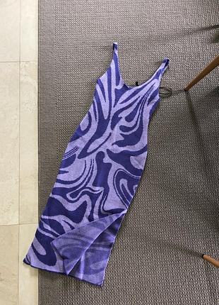 Сукня в’язана міді довга з розрізом розпоркою платье вязанное миди длинное с распоркой разрезом