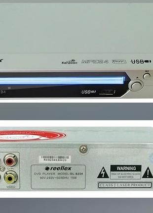 Dvd плеєр reellex dl-8234 usb, dvd-video, divx, mpeg-4, karaoke