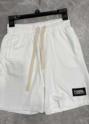 Трикотажные шорты молочные karl lagerfeld женские