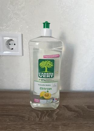 Концентрований засіб для миття посуду лимон larbre vert 750 ml