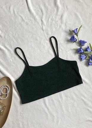 Зелений топ у рубчик