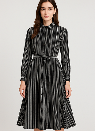 Платье рубашка в полоску papaya