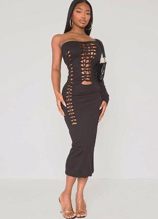 Распродажа платье prettylittlething миди с вырезами2 фото