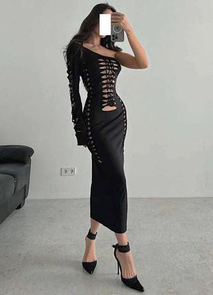 Распродажа платье prettylittlething миди с вырезами6 фото