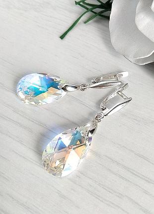 Серьги с кристаллами сваровски