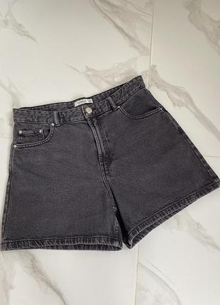 Джинсові шорти pull&bear 12 (40) m-l чорний графітовий колір