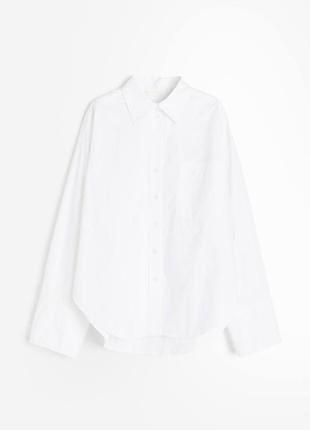 Белая рубашка оверсайз h&m2 фото