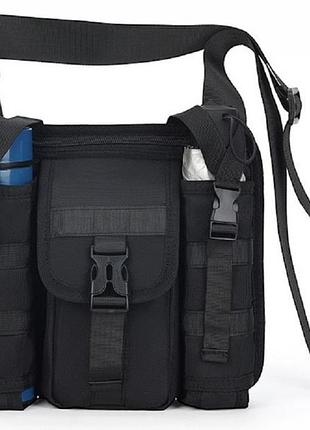 Сумка чоловіча confident з тканини чорна