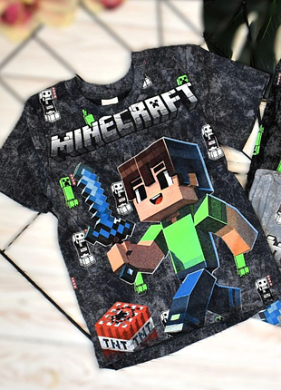 Футболка minecraft, светится в темноте