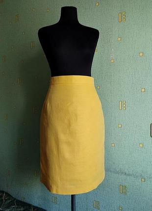 Спідничка з льону лимонного кольору