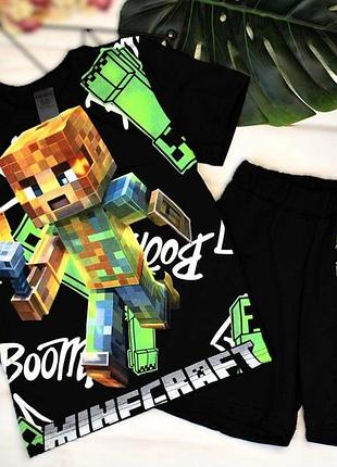 Костюм minecraft, футболка и шорты