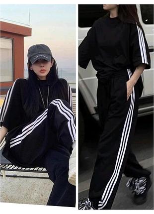 Базовый костюм с лампасами (футболка + штаны) 🔥 финансовая цена