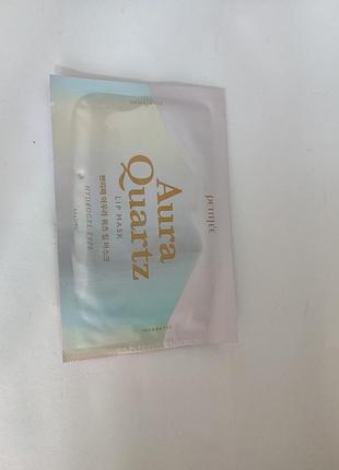 Зволожувальна гідрогелева маска для губ з екстрактом перлів petitfee aura quartz lip mask snail hydrogel type 6.4g