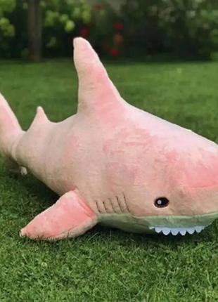 Детская игрушка обнимашка большая мягкая игрушка акула икеа розовая 60 см подушка игрушка акула антистресс.