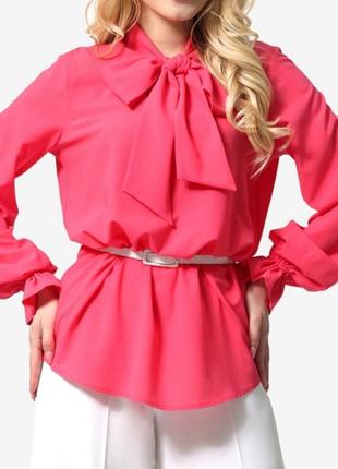Блуза тренд 2021 стильна на зав'язках крутая оранжевая блуза с бантом прозрачная10 фото