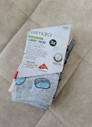 Носки женские esmara цвет беж/серый/белый набор 3 шт.