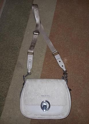 Сумка кроссбоди каркасная пудровая