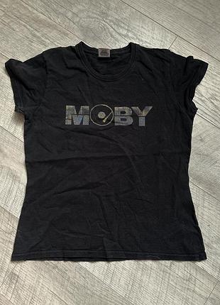 Чорна жіноча футболка moby