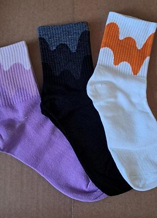 Высокие яркие хлопковые носки с отдельными пальчиками 36-40 размер