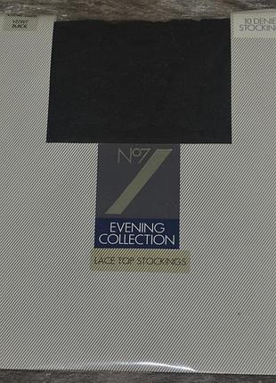 Чулки evening collection, кружевной верх (one size) чёрные