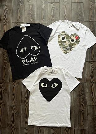 Футболка play comme des garçons / нові футболки ком де гарсон, cdg