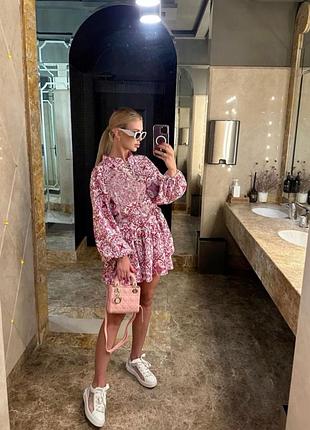 Хлопковое платье с рюшами оборками в стиле бохо