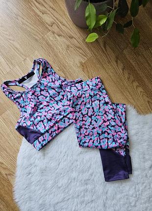 Детский спортивный костюм на девушку 6 лет топ и лосинки